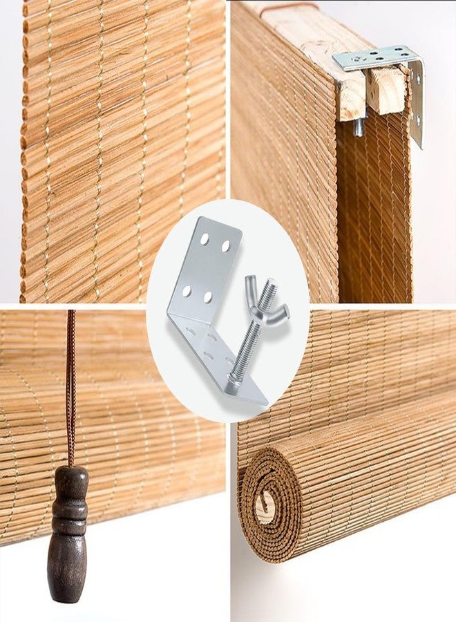 Quweiz 4 Pcs Roman Shade Brackets, L Bracket and Wingnut, Ceiling or Wall Mount Brackets, Mounting L Bracket - Image 3